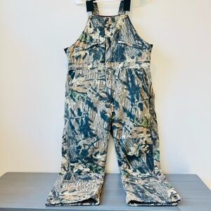 Mossy Oak Insulated Lined Work Hunt Bibs, Camo Overalls  Men (S/M)